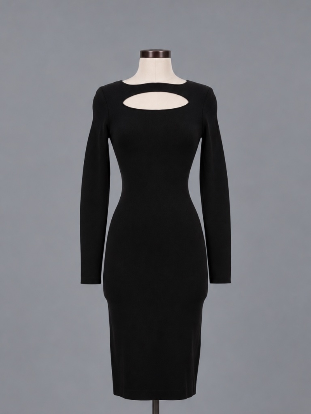 Reiss Black Cutout Long Sleeve Midi Dress – Size 4